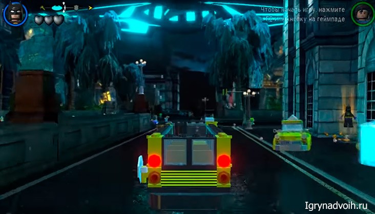 Погоня на автобусе в игре LEGO Batman 2: DC Super Heroes