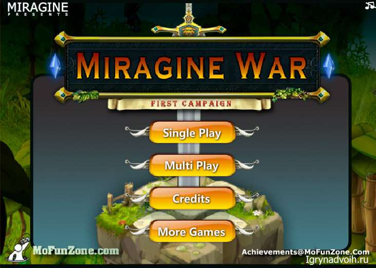 Главное меню в игре Miragine War